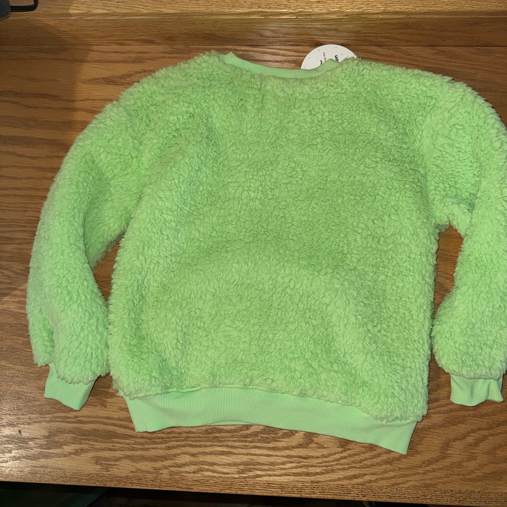 Disney Little Sleepies Play Collection Green Fuzzy Monster Sweatshirt - Picture 4 of 4